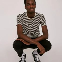 Organic Basics Organic Cotton Tee - Navy Stripe