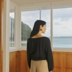 OVNA OVICH EOS Sale* Isadora Blouse - Midnight Black Tencel 11 OVNA OVICH EOS Sale* Isadora Blouse - Midnight Black Tencel