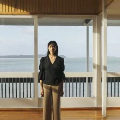 OVNA OVICH EOS Sale* Obira Wrap Blouse - Midnight Black