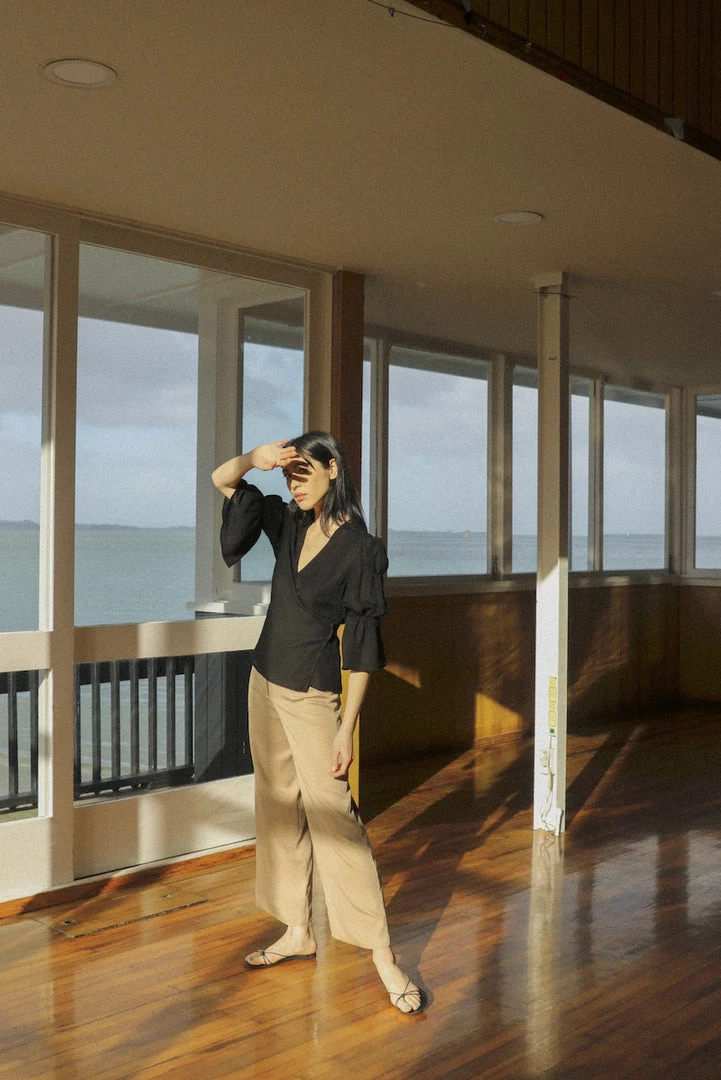 OVNA OVICH EOS Sale* Obira Wrap Blouse - Midnight Black 4 OVNA OVICH EOS Sale* Obira Wrap Blouse - Midnight Black