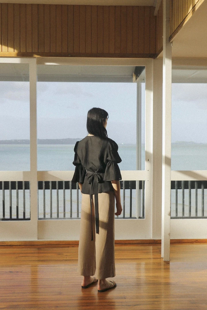 OVNA OVICH EOS Sale* Obira Wrap Blouse - Midnight Black 6 OVNA OVICH EOS Sale* Obira Wrap Blouse - Midnight Black