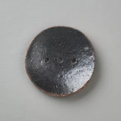 Studio Star Round Ceramic Soap Dish - Black Bathroom