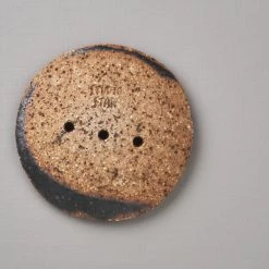 Studio Star Round Ceramic Soap Dish - Black Bathroom