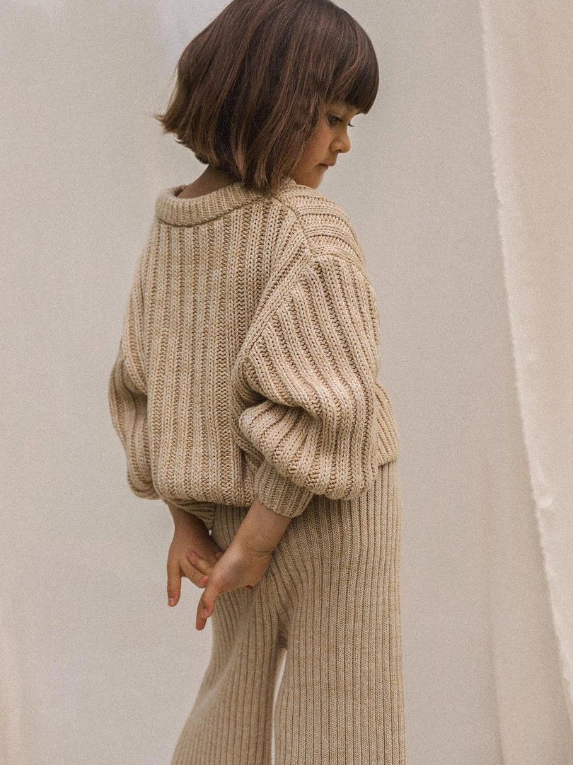 SUNNA STUDIOS Gabriel Sweater – Sand Marle 1 SUNNA STUDIOS Gabriel Sweater – Sand Marle