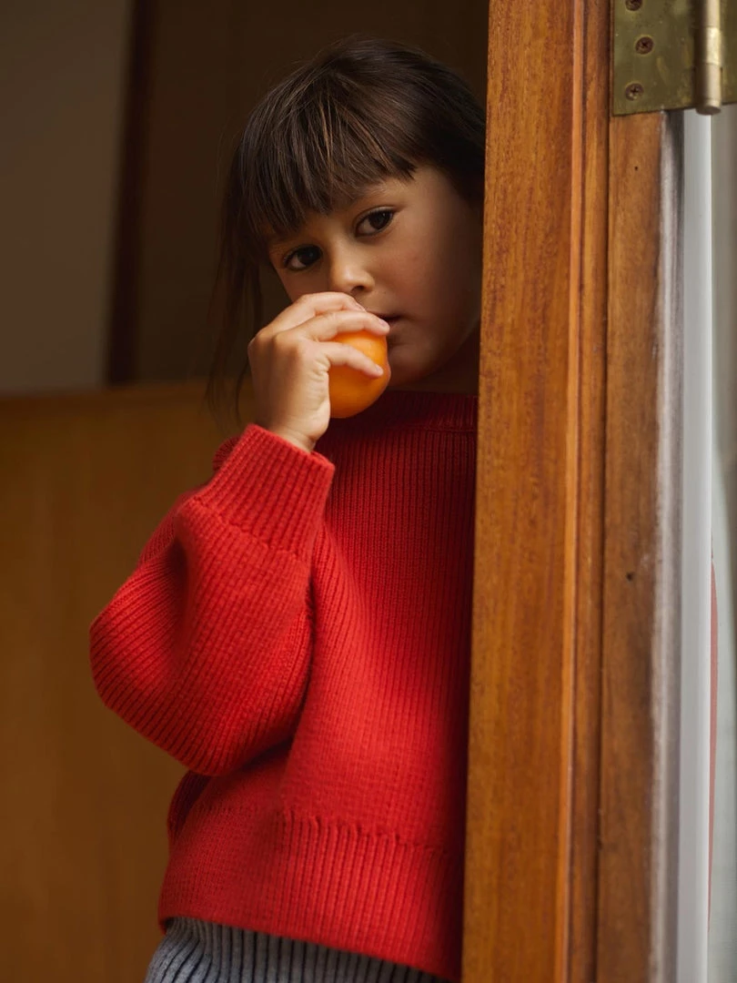 SUNNA STUDIOS Sol Sweater – Red Baby+Child 7 SUNNA STUDIOS Sol Sweater – Red Baby+Child