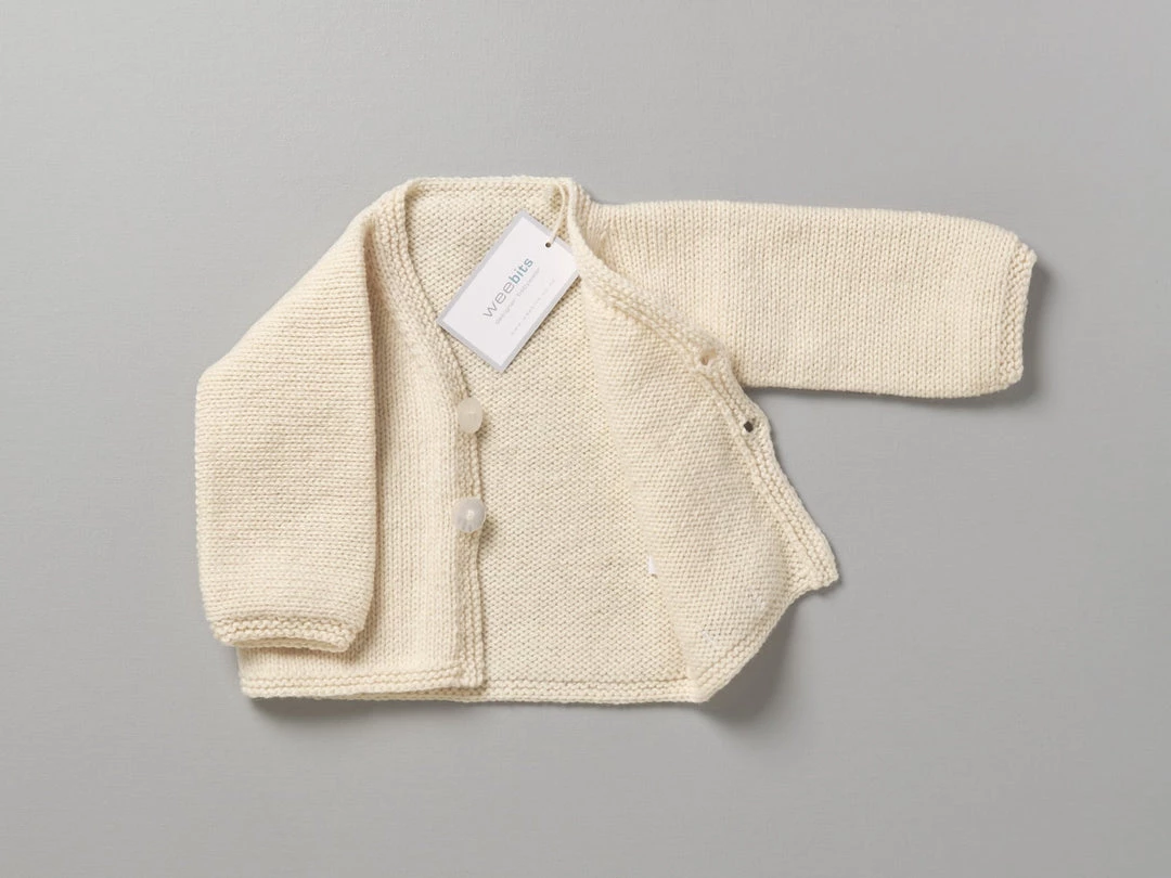 Weebits Hand Knitted Baby Cardigan - Natural Baby+Child 2 Weebits Hand Knitted Baby Cardigan - Natural Baby+Child