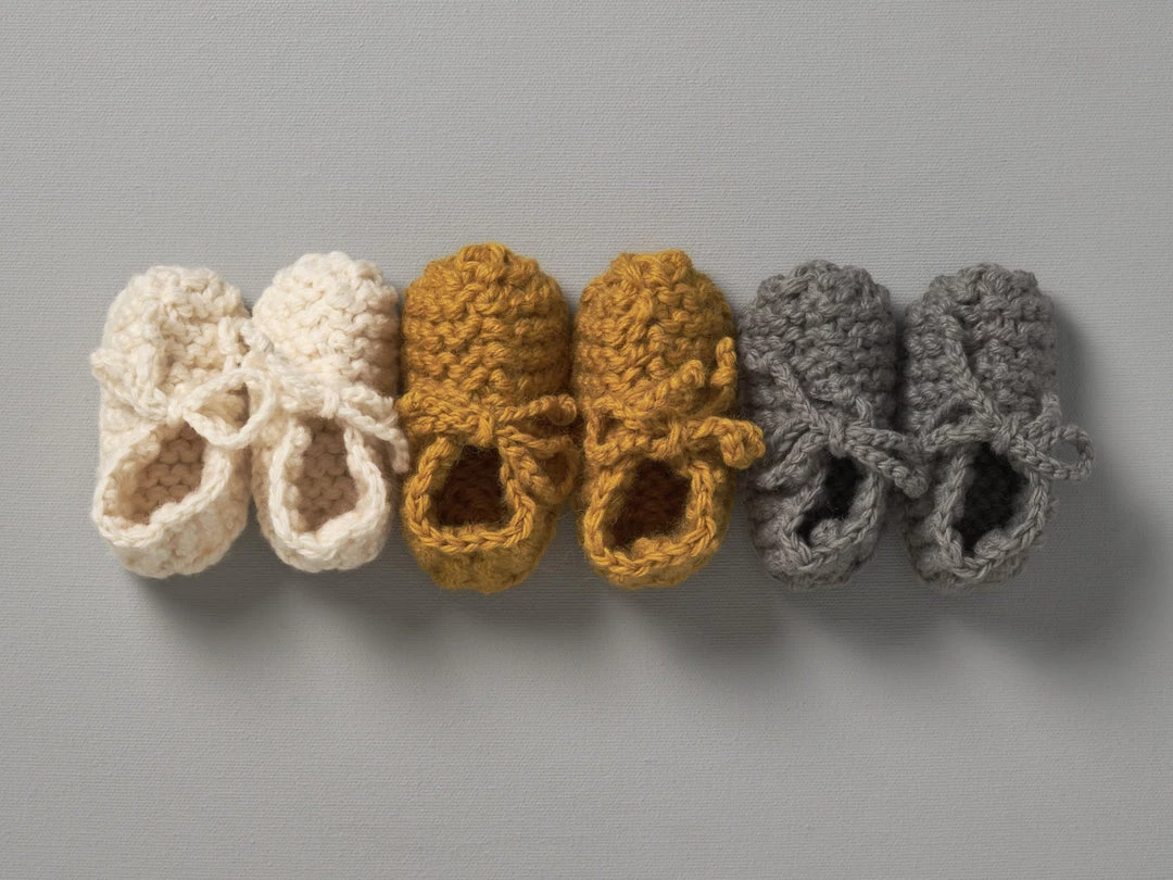 Weebits Hand Knitted Chunky Booties - Natural Baby+Child 3 Weebits Hand Knitted Chunky Booties - Natural Baby+Child