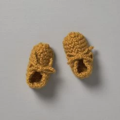 Weebits Baby+Child Hand Knitted Chunky Booties - Mustard