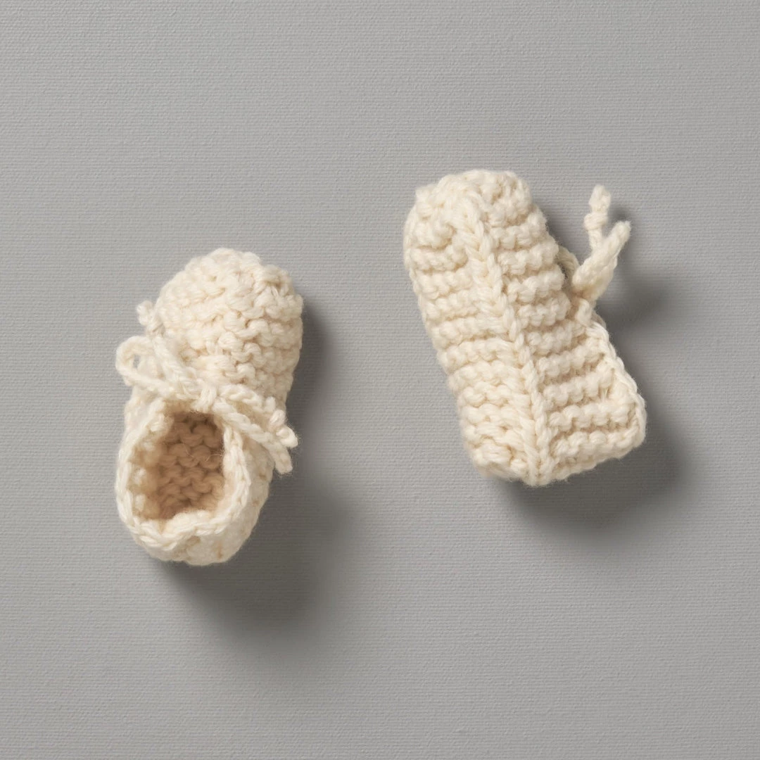 Weebits Hand Knitted Chunky Booties - Natural Baby+Child 2 Weebits Hand Knitted Chunky Booties - Natural Baby+Child
