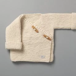 Weebits Baby＋Child Hand Knitted Double Breasted Jacket - Natural