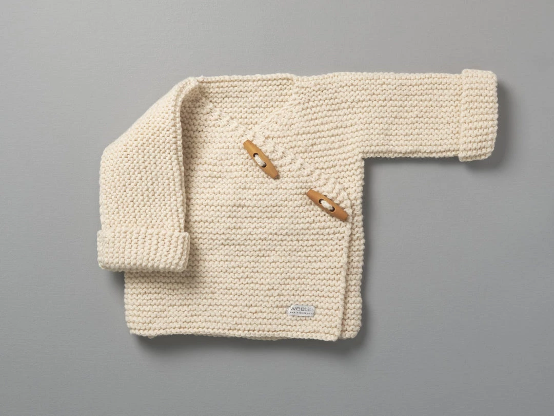Weebits Baby+Child Hand Knitted Double Breasted Jacket - Natural 2 Weebits Baby+Child Hand Knitted Double Breasted Jacket - Natural