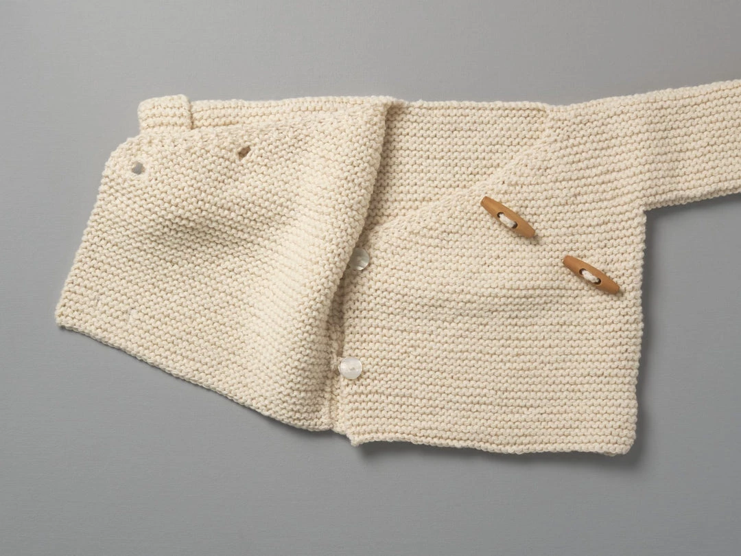 Weebits Baby+Child Hand Knitted Double Breasted Jacket - Natural 3 Weebits Baby+Child Hand Knitted Double Breasted Jacket - Natural