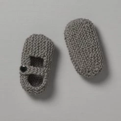 Weebits Hand Knitted Mary Jane Shoes - Mushroom
