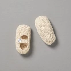 Weebits Baby＋Child Hand Knitted Mary Jane Shoes - Natural