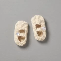 Weebits Baby+Child Hand Knitted Mary Jane Shoes - Natural