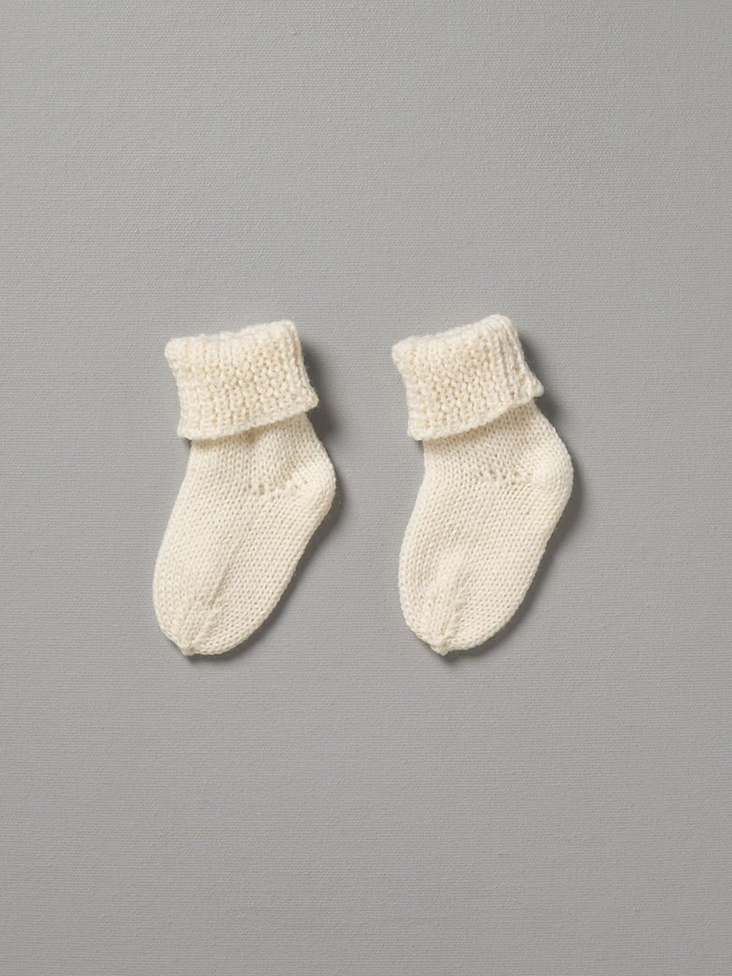 Weebits Hand Knitted 2ply Merino Socks - Ivory Baby+Child 1 Weebits Hand Knitted 2ply Merino Socks - Ivory Baby+Child