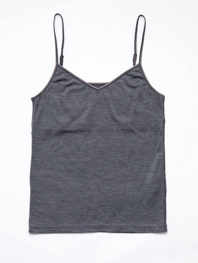 YARN Nz Kereru Merino Camisole - Dark Grey 1 YARN Nz Kereru Merino Camisole - Dark Grey