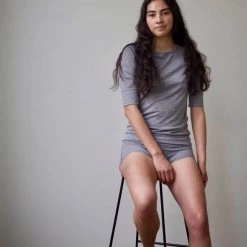 YARN Nz Wardrobe Huia Merino Half Sleeve Top - Grey