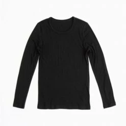 YARN Nz Wardrobe Tui Fine Merino Rib Crew - Black