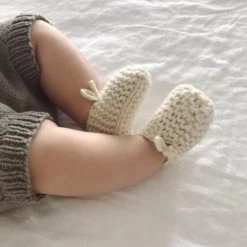 Weebits Hand Knitted Chunky Booties - Natural Baby+Child 9 Weebits Hand Knitted Chunky Booties - Natural Baby+Child