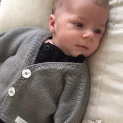 Weebits Baby＋Child Hand Knitted Baby Cardigan - Mushroom