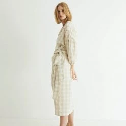 General Sleep Agnes Wrap - Oatmeal Gingham