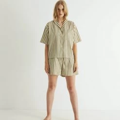 General Sleep Camilla Set - Khaki Stripe