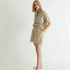 General Sleep Camilla Set - Khaki Stripe