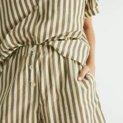 General Sleep Camilla Set - Khaki Stripe