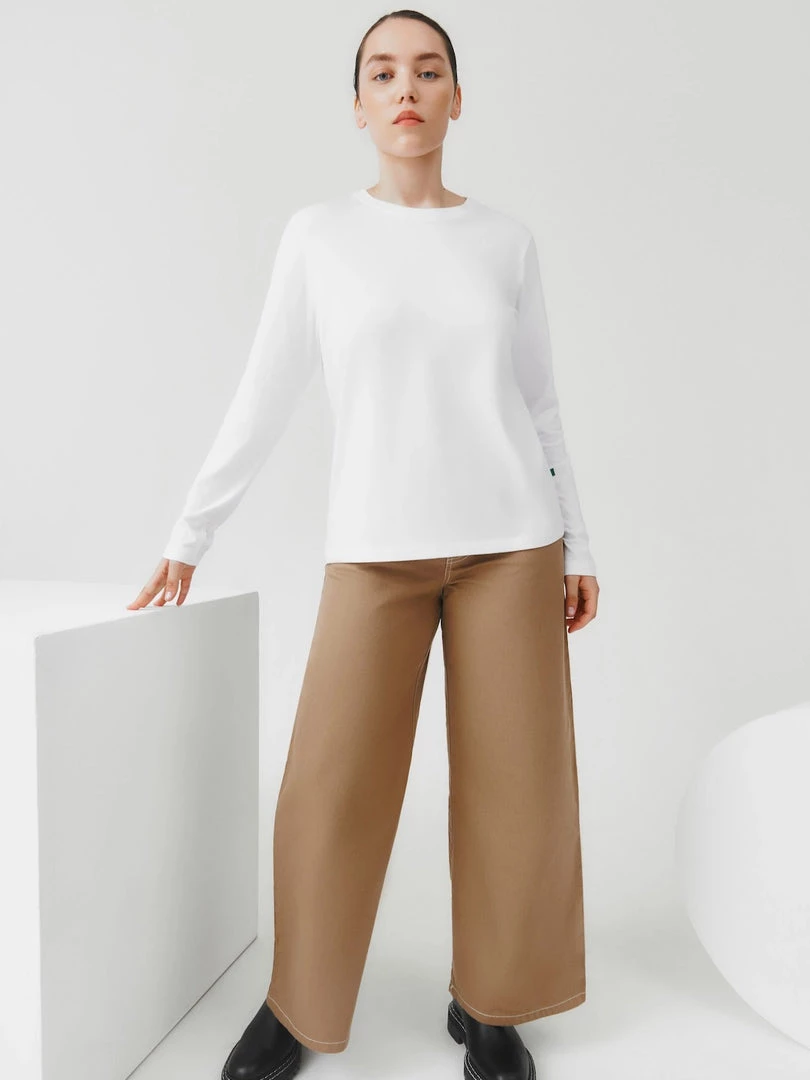 Kowtow Long Sleeve Top - White EOS Sale* 1 Kowtow Long Sleeve Top - White EOS Sale*
