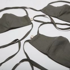 Peppin Linen Face Mask - Moss Wardrobe 7 Peppin Linen Face Mask - Moss Wardrobe