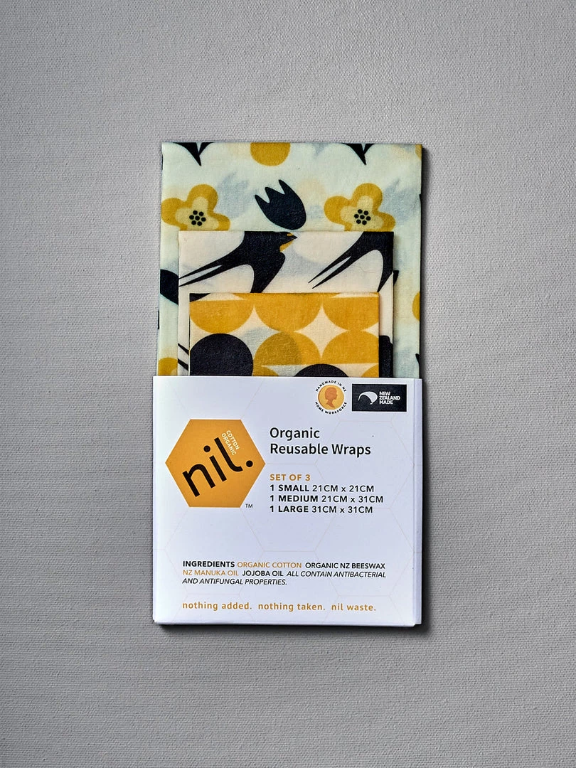 Nil Organic Beeswax Food Wrap - Yellow Range (3 Pack) 5 Nil Organic Beeswax Food Wrap - Yellow Range (3 Pack)