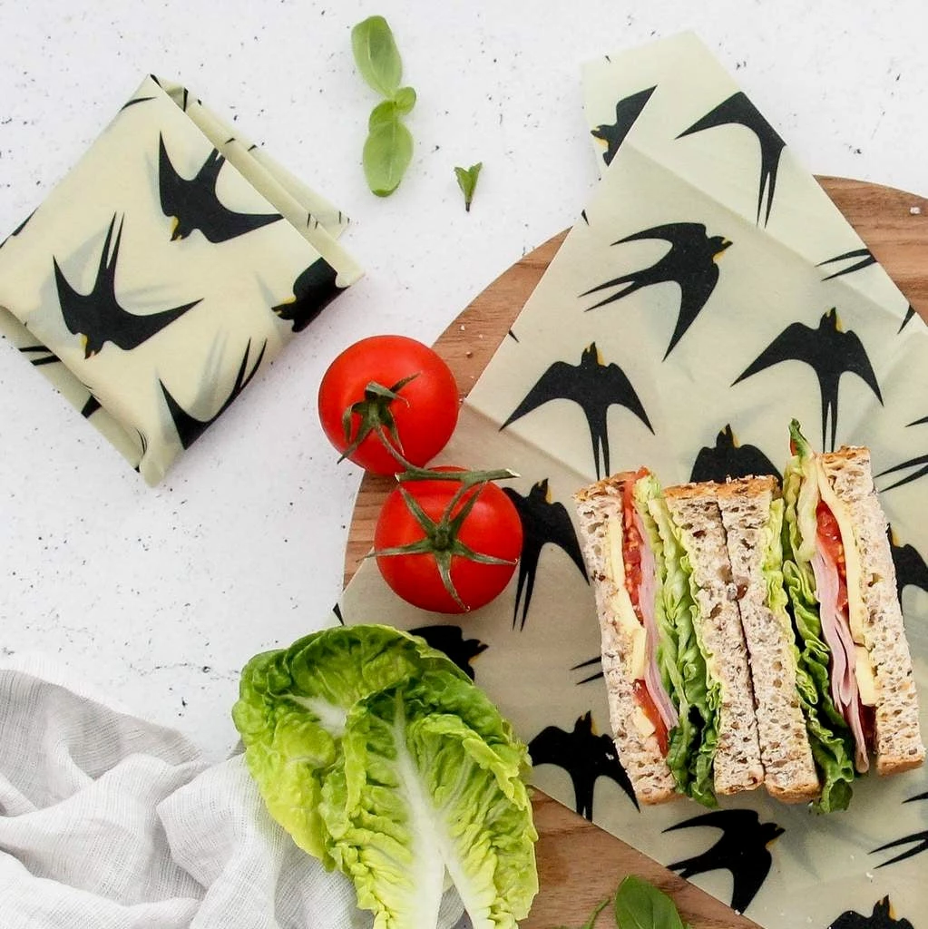 Nil Vegan Organic Food Wraps - Yellow Range, Bird (2 Pack) Kitchen+Table 2 Nil Vegan Organic Food Wraps - Yellow Range, Bird (2 Pack) Kitchen+Table