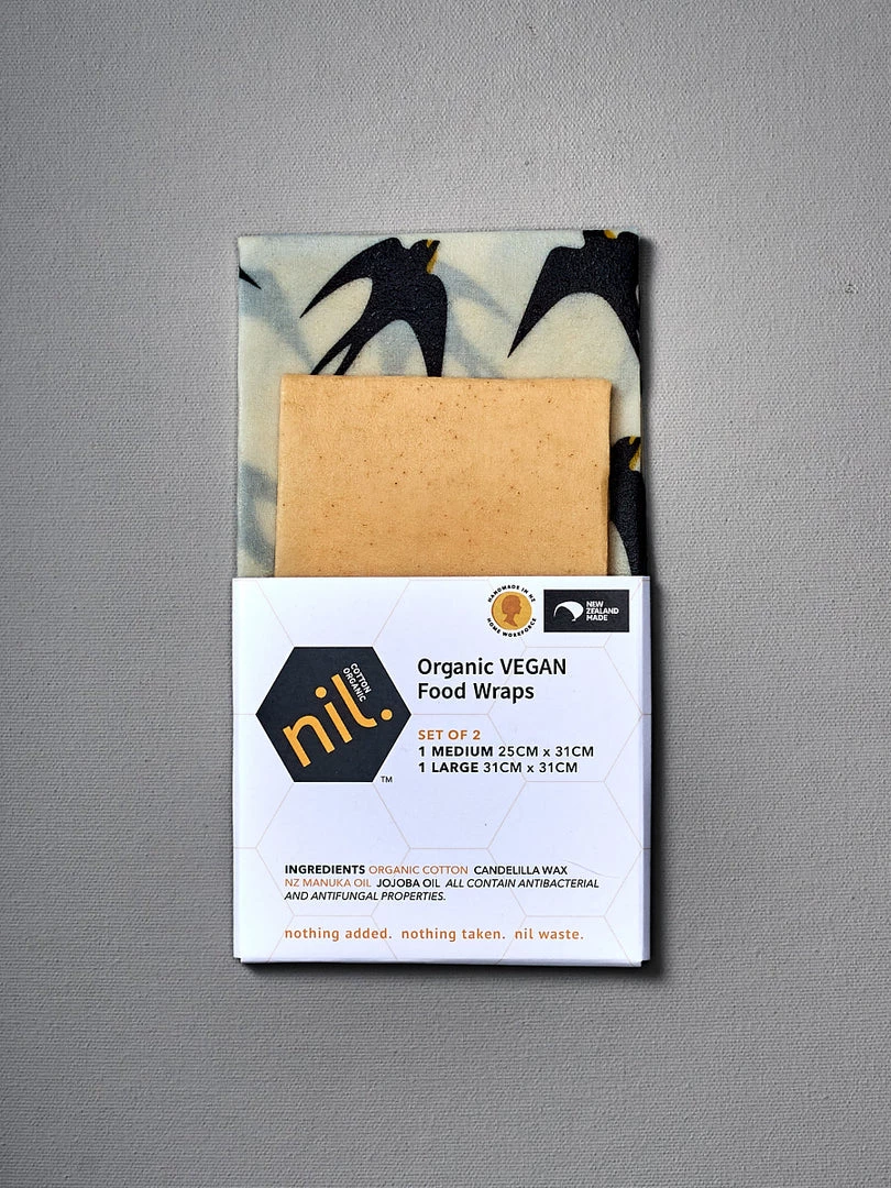 Nil Vegan Organic Food Wraps - Yellow Range, Bird (2 Pack) Kitchen+Table 1 Nil Vegan Organic Food Wraps - Yellow Range, Bird (2 Pack) Kitchen+Table
