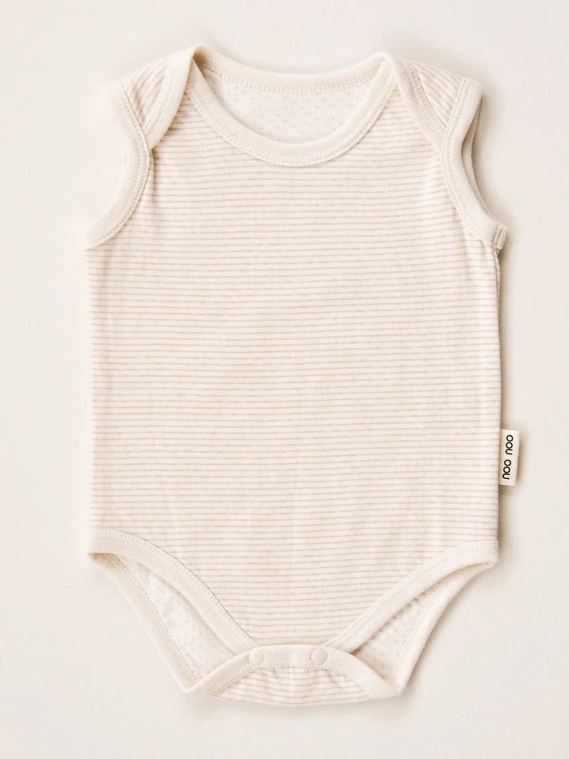 Noo Noo Organic Singlet Onesie - Stripe Baby+Child 3 Noo Noo Organic Singlet Onesie - Stripe Baby+Child